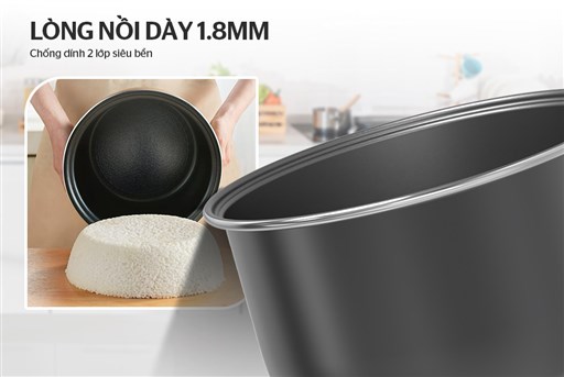 Nồi cơm điện 1.8L Sunhouse SHD8623 - hình ảnh thực tế