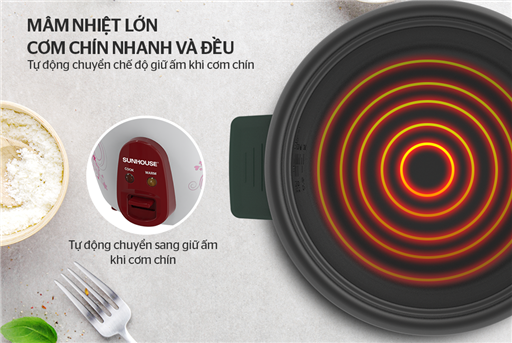 Nồi cơm điện 2.8 l Sunhouse SHD8138 - hình ảnh thực tế