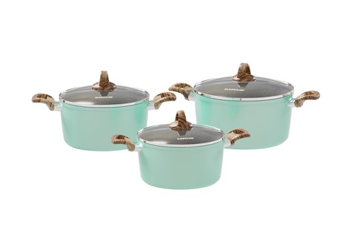 Bộ nồi chống dính vân đá đáy từ Sunhouse SHG7979MB
