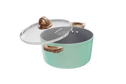Bộ nồi chống dính vân đá đáy từ Sunhouse SHG7979MB - hình ảnh thực tế