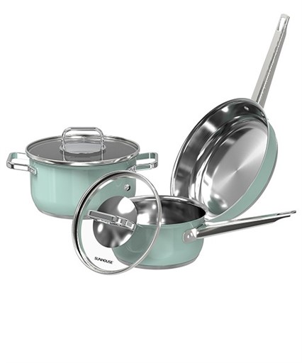 Bộ nồi chảo inox 304 Sunhouse SHG608
