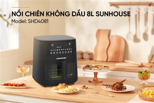 Nồi chiên không dầu 8L Sunhouse SHD4081 - hình ảnh thực tế