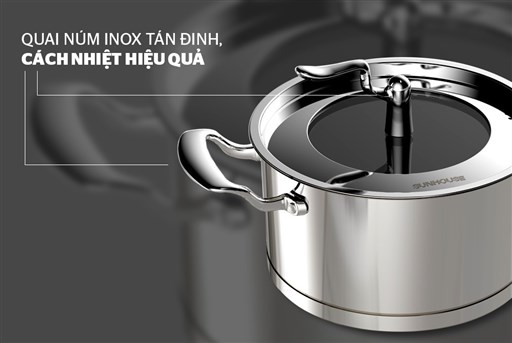 Bộ nồi inox 5 đáy Sunhouse SHG2503MSA - hình ảnh thực tế
