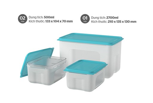Hộp bảo quản thực phẩm Sunhouse KB-ST3P01 - hình ảnh thực tế