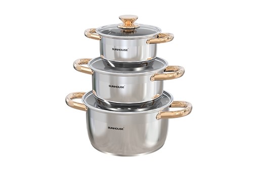 Bộ nồi inox impact Sunhouse SHG781E
