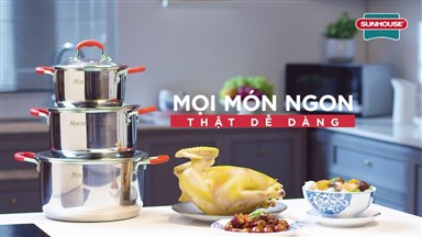 MỌI MÓN NGON THẬT DỄ DÀNG CÙNG BỘ NỒI INOX 5 ĐÁY SUNHOUSE MAMA SHG2503MSD